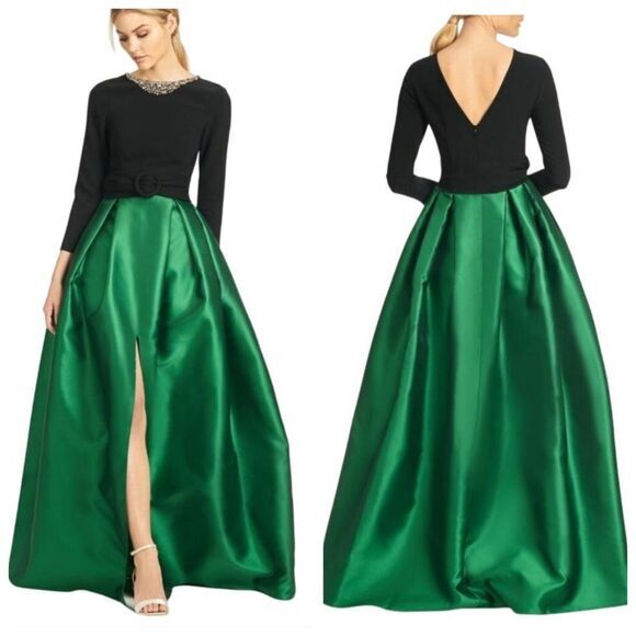 Sachin + Babi Dresses & Skirts - NWT SACHIN & BABI Desdemona Crystal-Detail Gown Emerald/Black Size 6